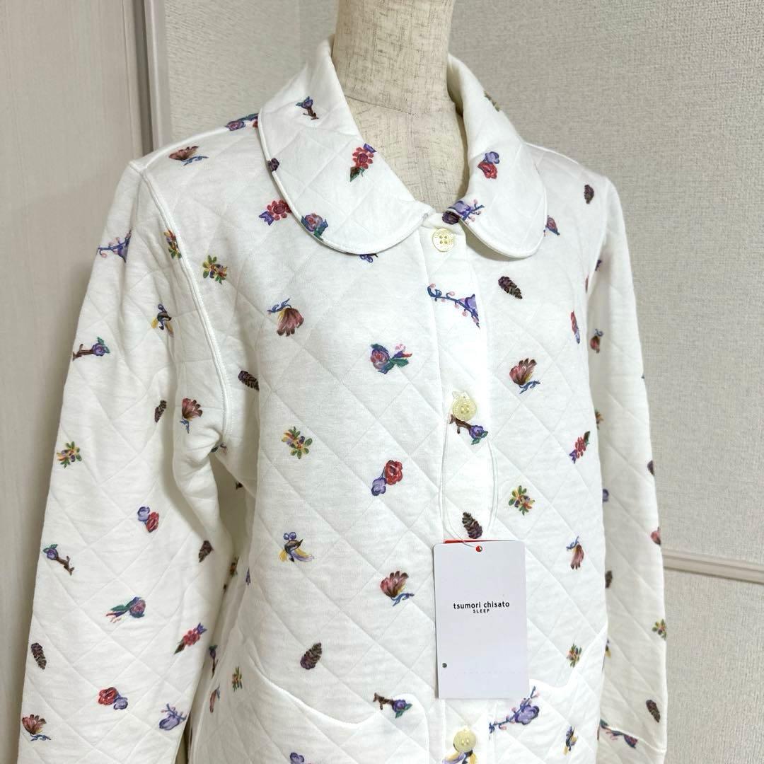 新品未使用タグ付　ワコールツモリチサト　保温性生地暖かキルティングパジャマM 白 TSUMORI CHISATO（ツモリチサト） パジャマ あったか キルトニット ML