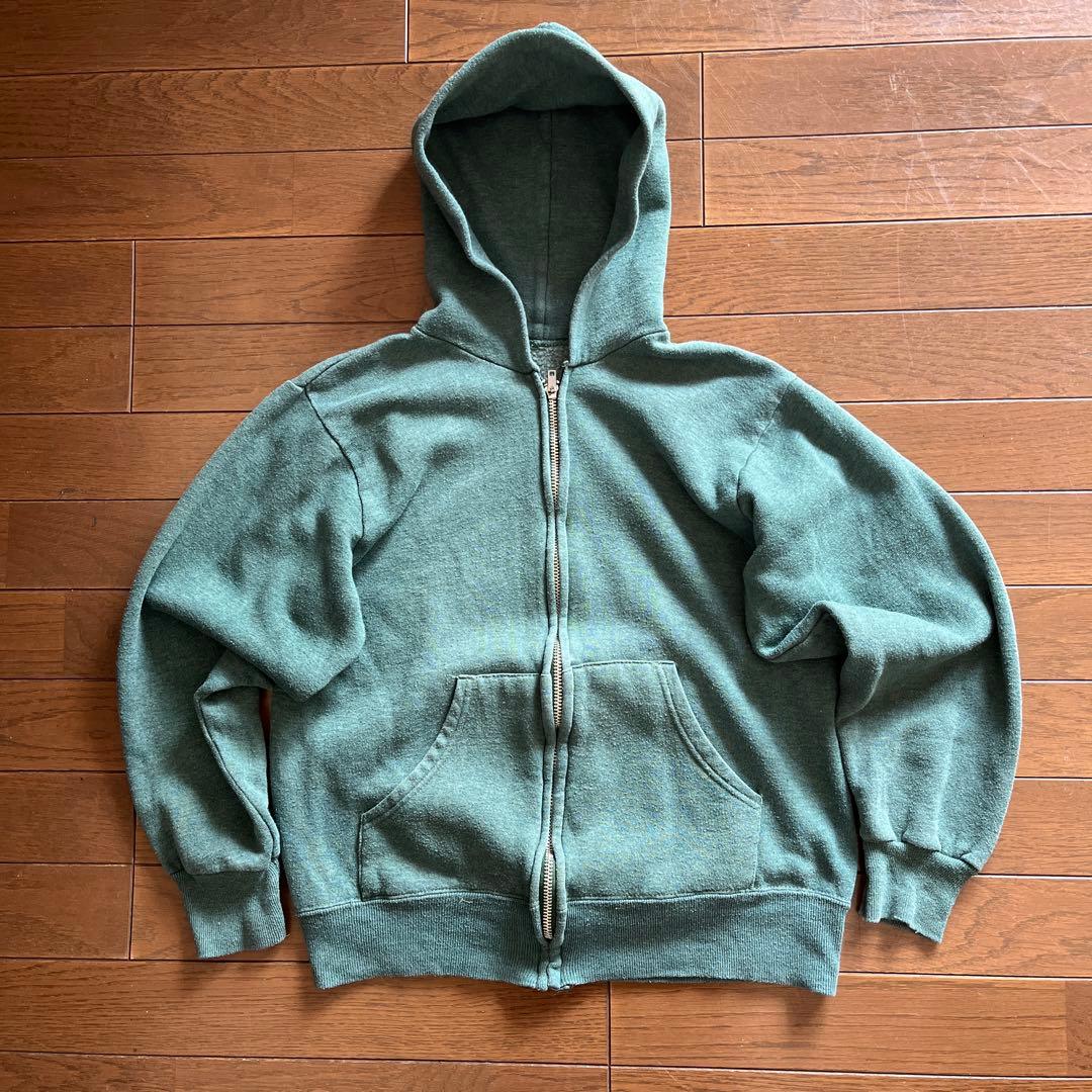 50's ビンテージ ジップ パーカー グリーン ピンロック 片爪タロン