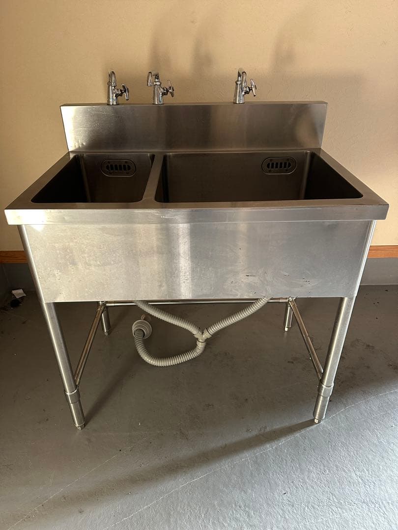 ステンレスダブルシンク 3水栓