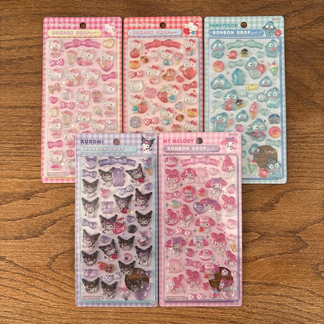 【正規品】　サンリオ　第2弾　ボンボンドロップシール　5種セット