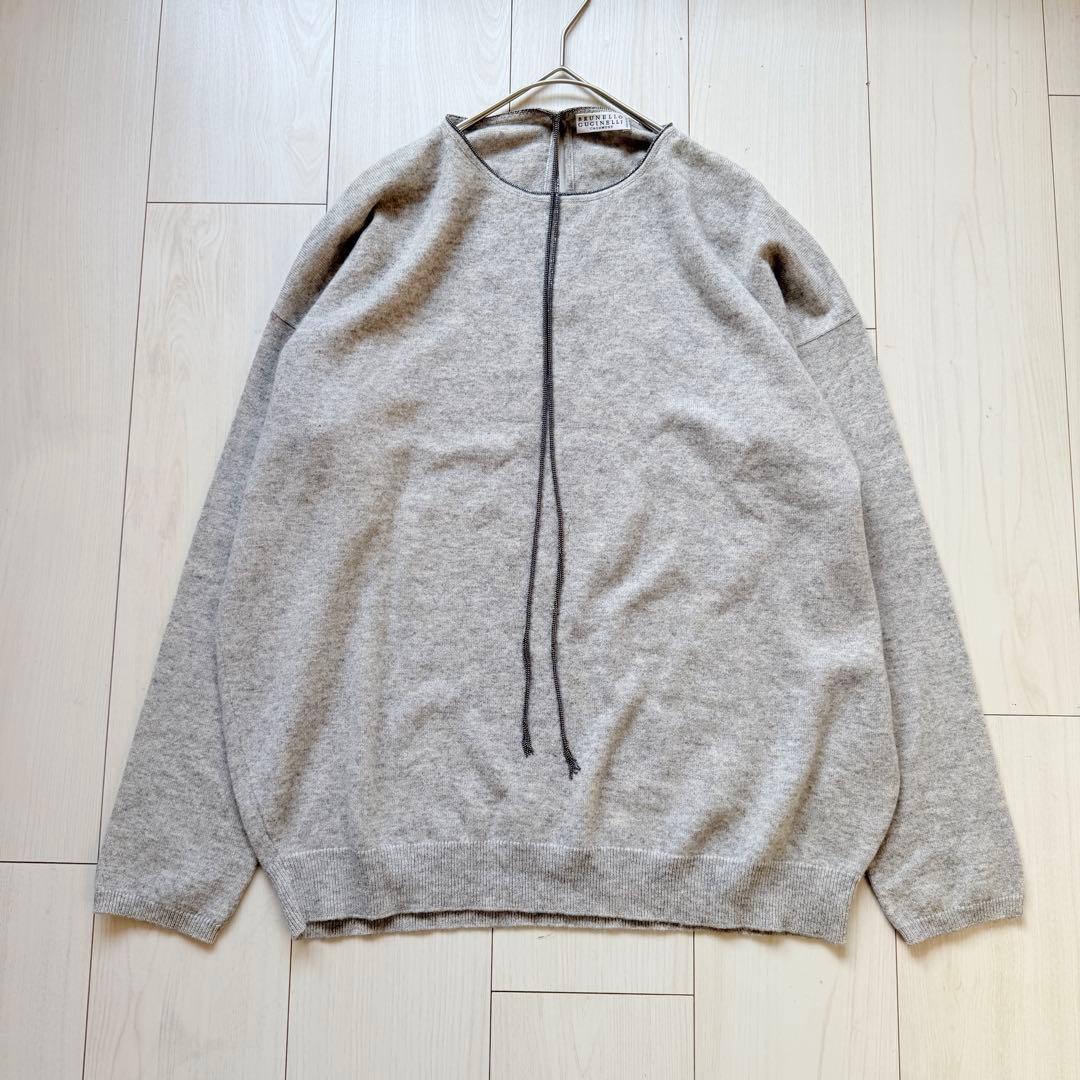希少✨ブルネロクチネリ　カシミヤ100 モニーレ装飾 オーバーサイズ ニット