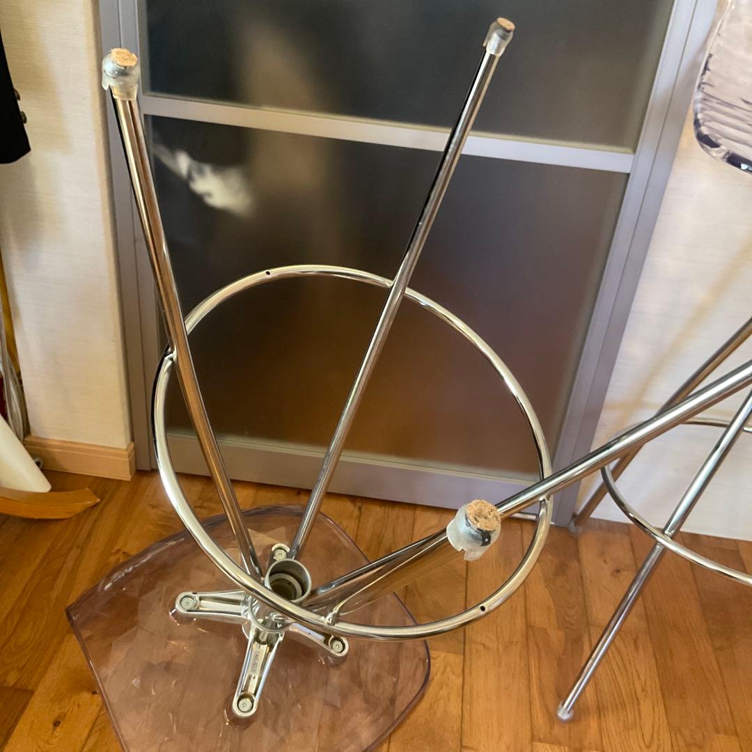 イタリア製 カルガリス ダイヤモンド パターン クリア スツール 2脚 希少