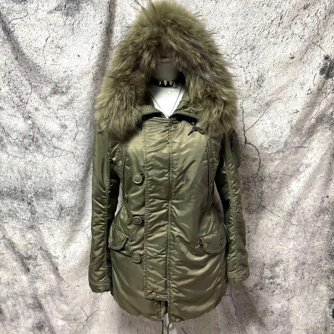 y2k 00s goa ゴア　ミリタリージャケット リアルファー　ネオグランジ