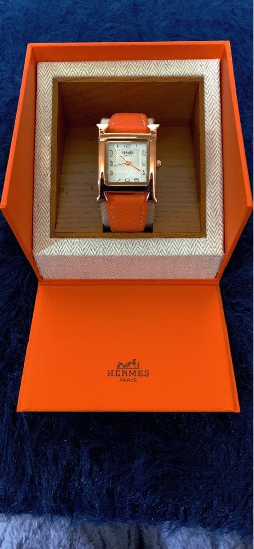yuka 　Hオレンジ レザー 時計 楽天市場】【ウォッチ】HERMES エルメス Hウォッチ オレンジ文字盤 GP