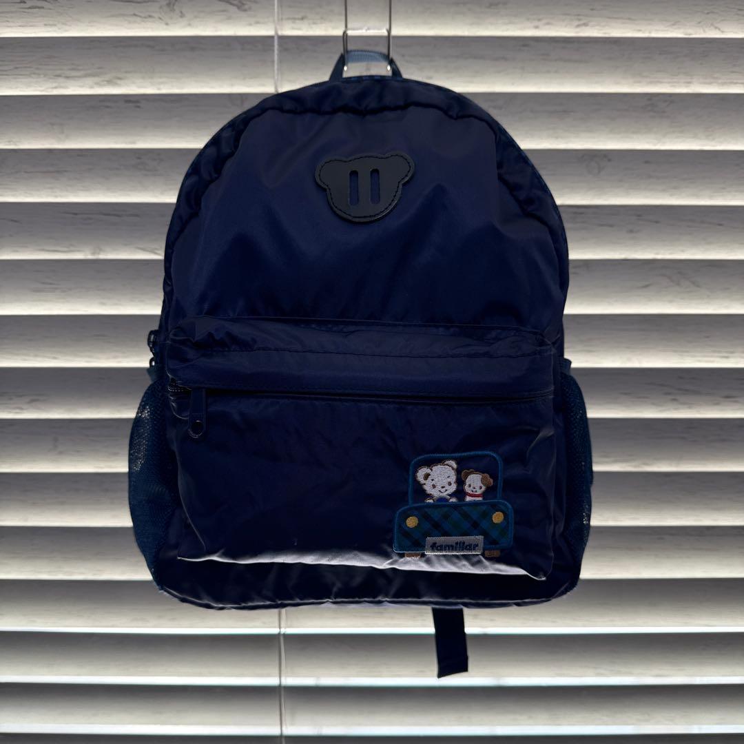 familiar ファミリア ネイビーリュック (M)クマと犬刺繍 - メルカリ