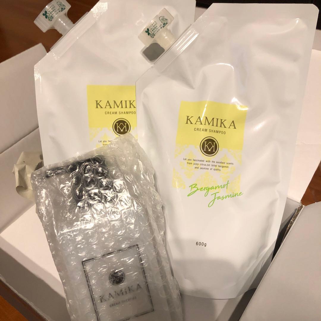 新品　KAMIKAオールインワンクリームシャンプー 詰替600g 2個セット KAMIKA カミカ シャンプーセット KAMIKA 2本 10％オフ クリーム