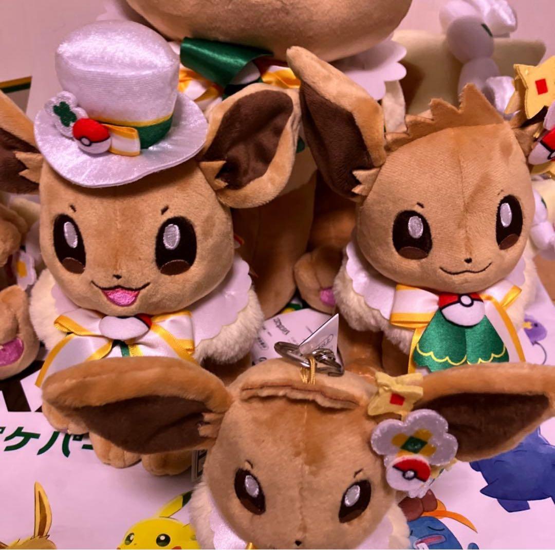 新品 ポケパークカントー ショップ 限定 イーブイ ぬいぐるみ5体セット
