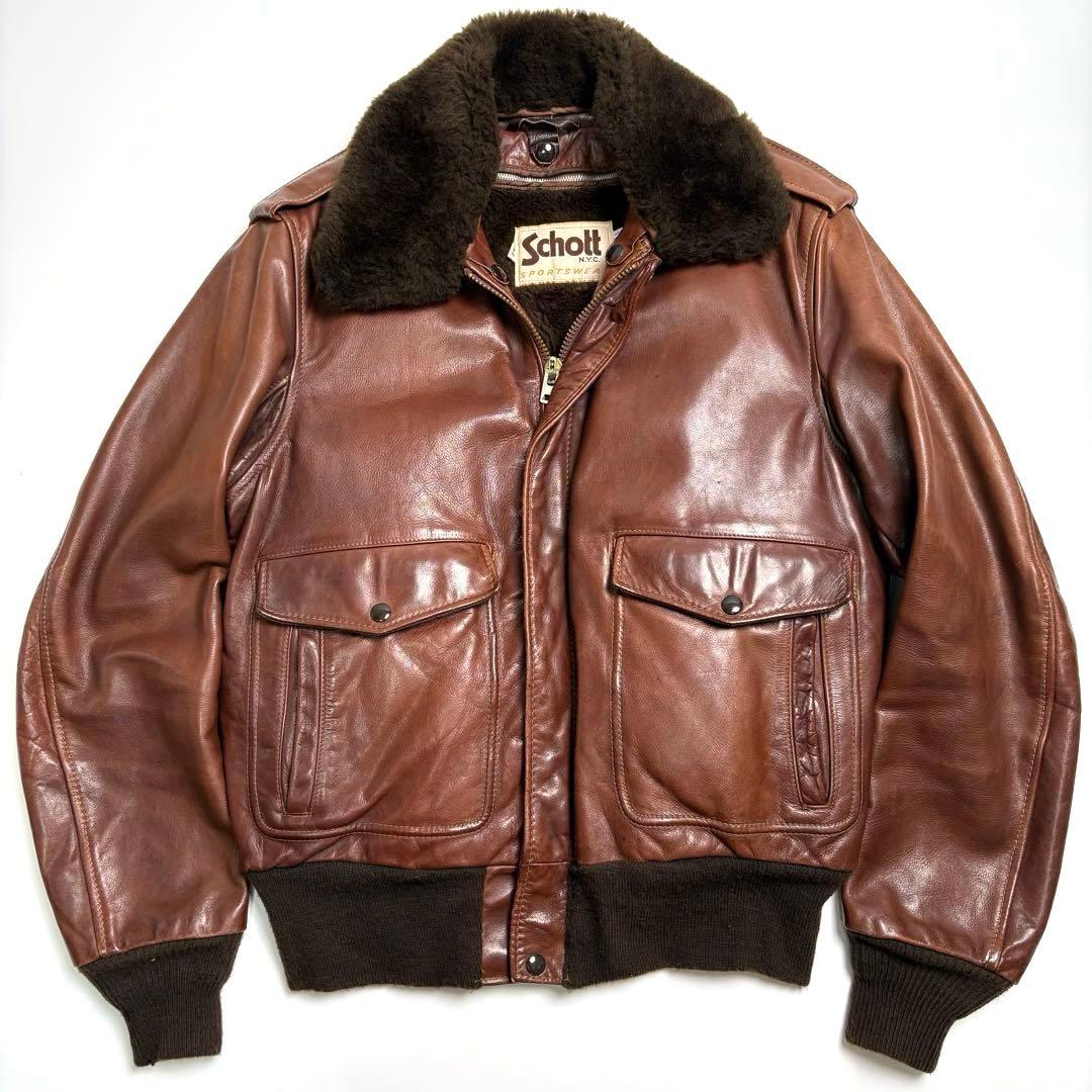 米国製】Schott レザージャケット 42 フライトジャケット 184SM - メルカリ