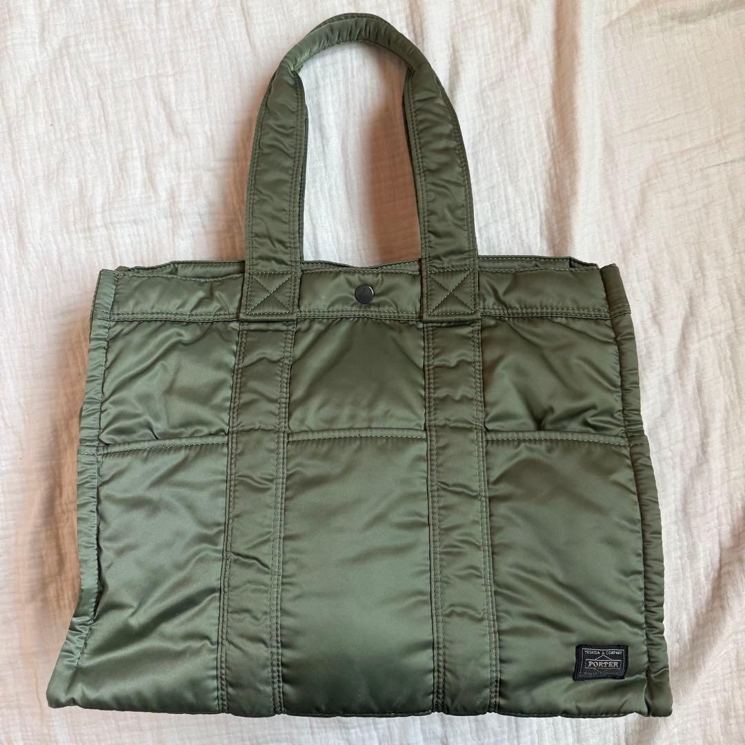 美品☆PORTER ポーター タンカー トートバッグ ナイロン 廃盤品 セージL