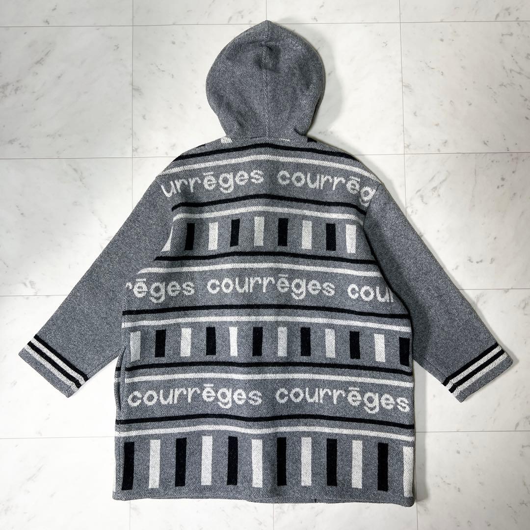 《希少ヴィンテージ》courreges クレージュ ニットダッフルコート 総柄