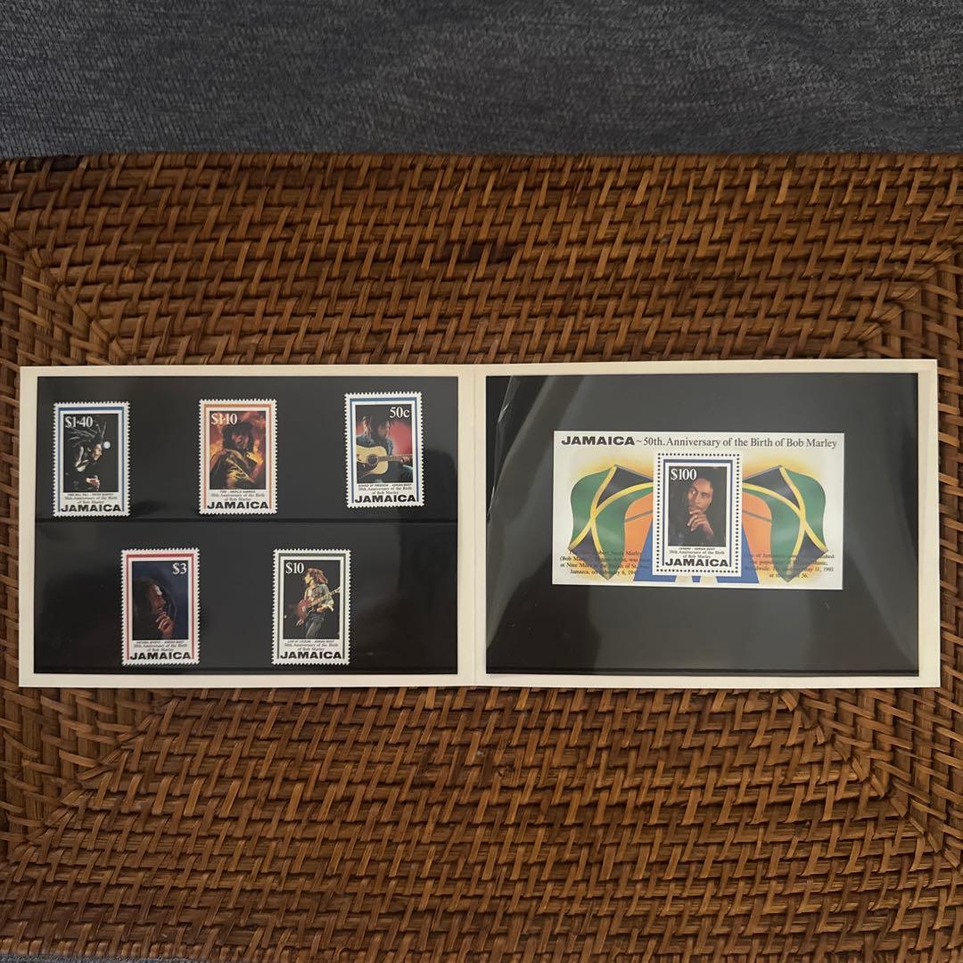 新品希少BobMarleyボブ・マーリー 生誕50周年記念切手ジャマイカ政府発行