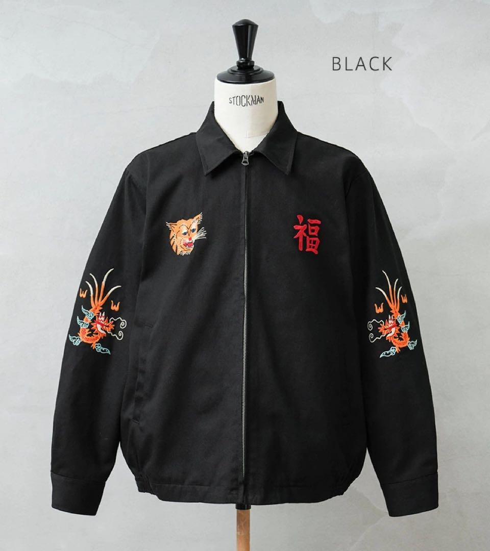 HOUSTON ベトナムジャケット XL　ベトジャン　刺繍　マップ　虎