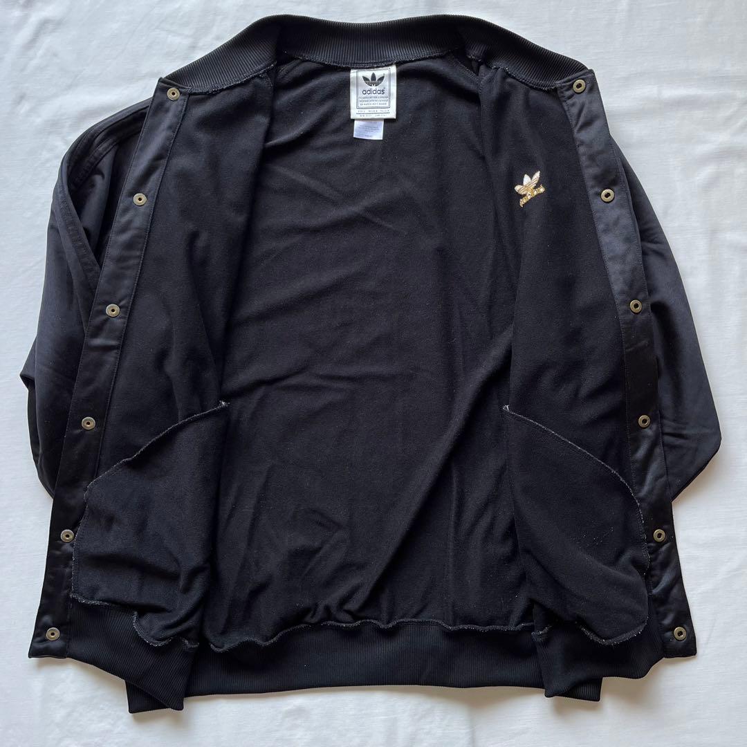 adidas アディダス ジャージトップ スナップボタン 90s 00s 黒金