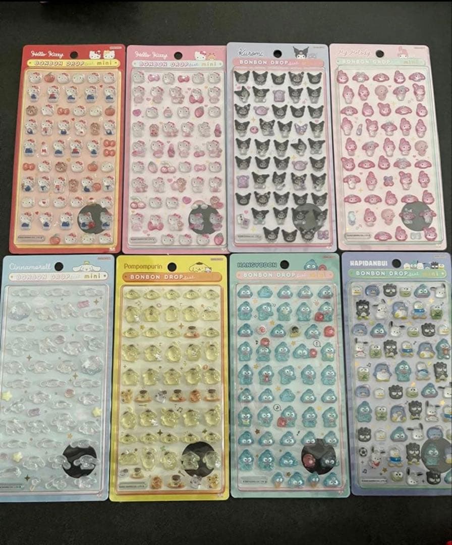 【正規品】　サンリオ　ミニ　8種類　コンプリート　ボンボンドロップシール