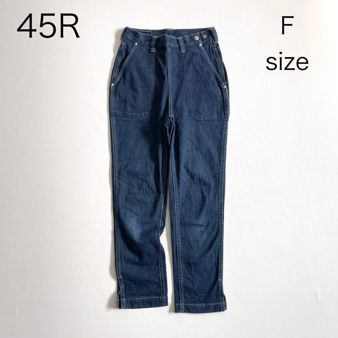 4770【美品】45R 麦デニムストレッチの桃比女　スマイル　テーパードデニム