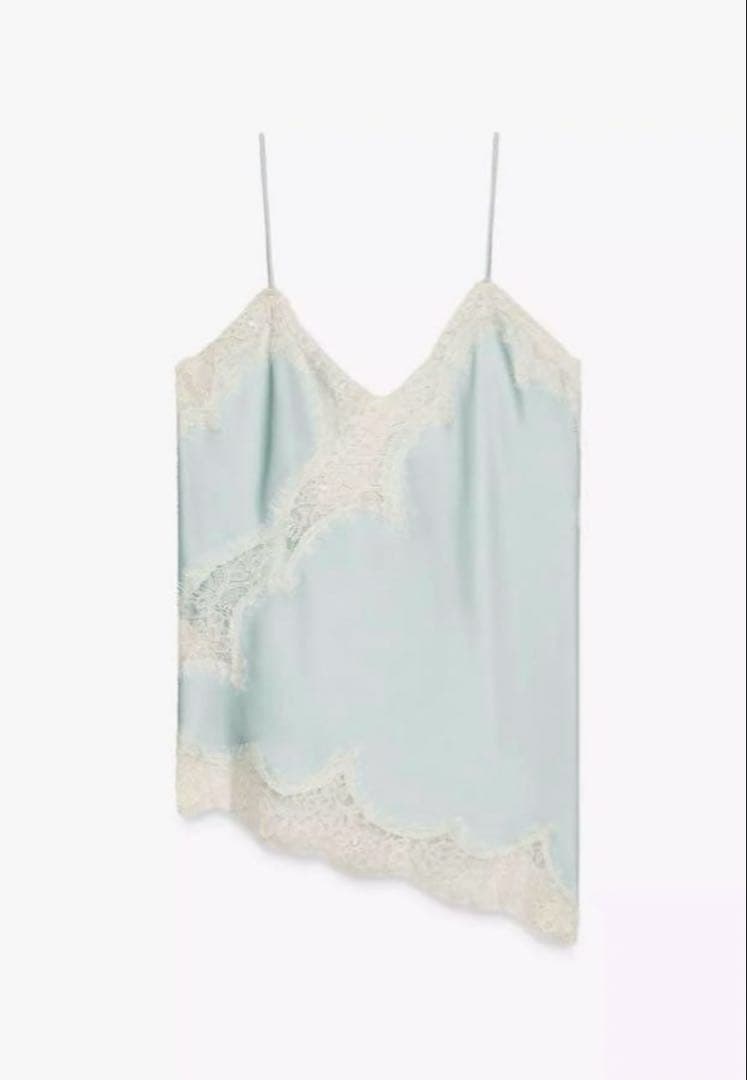 Zara Zw コレクション　ライトブルー レースキャミソール　S