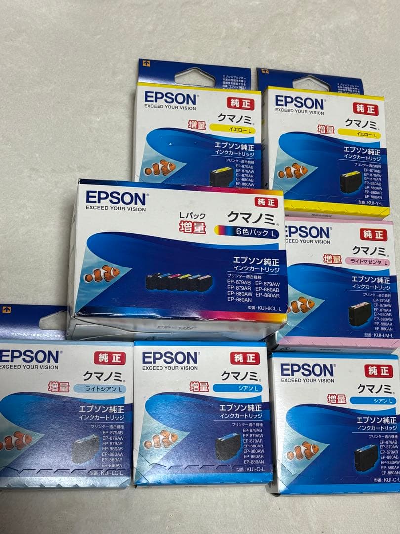 EPSON 純正インクカートリッジ クマノミ Lパック増量 6色　まとめ売り EPSON 純正インク6色Lパック増量クマノミ 新品未開封 - メルカリ