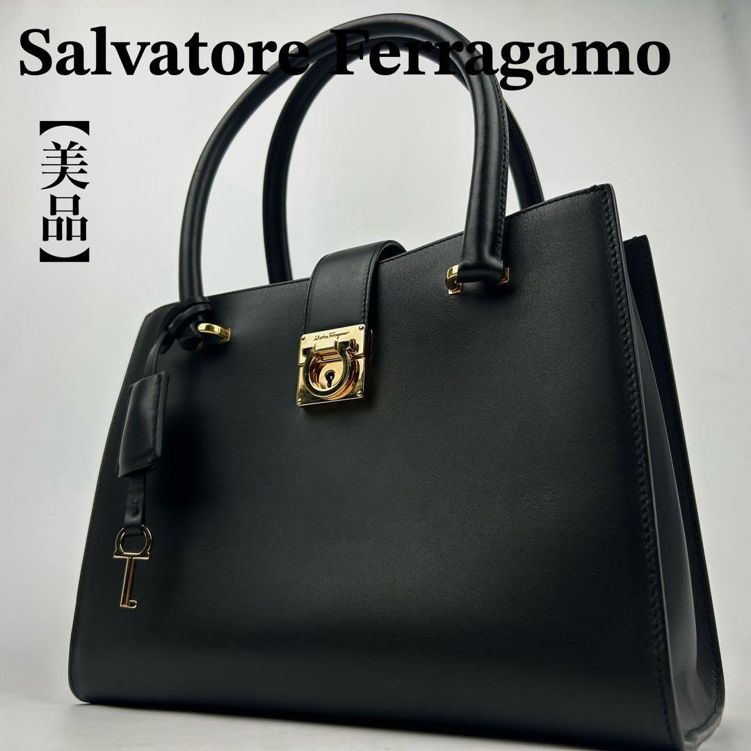 美品】フェラガモ ハンドバッグ トートバッグ レザー ジュリエット
