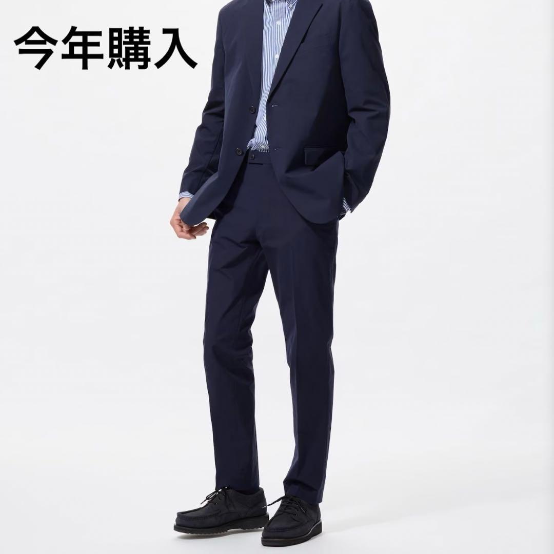 ユニクロ 感動パンツライト 新品タグ付き 73×85ネイビー - メルカリ