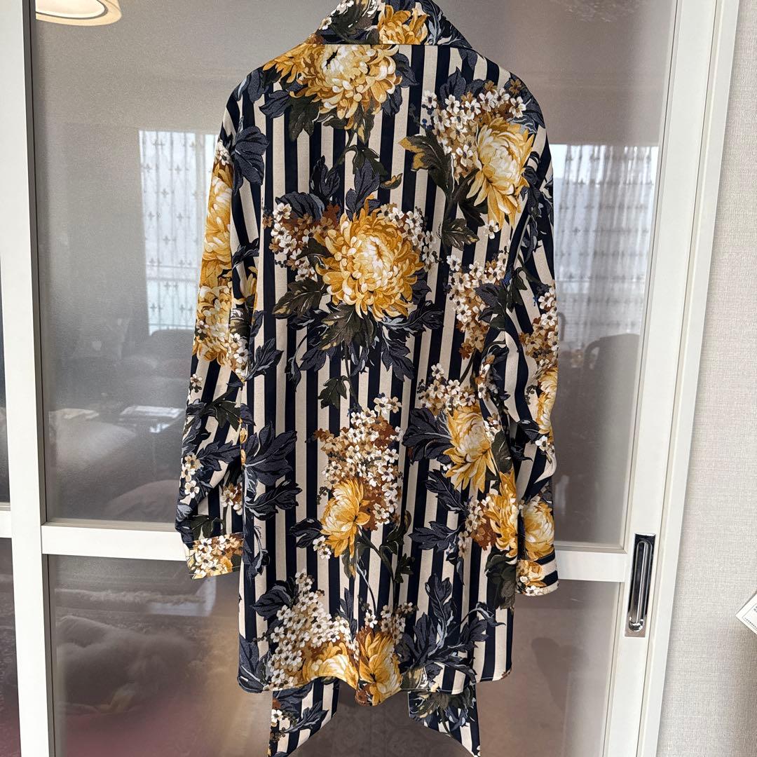 chaさん専用 GUCCI グッチ 花柄 ストライプ シルク シャツ