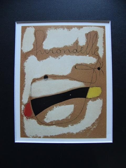 ジョアンミロ、【つばめ】、新品高級額 額装付、年代物・希少画集画