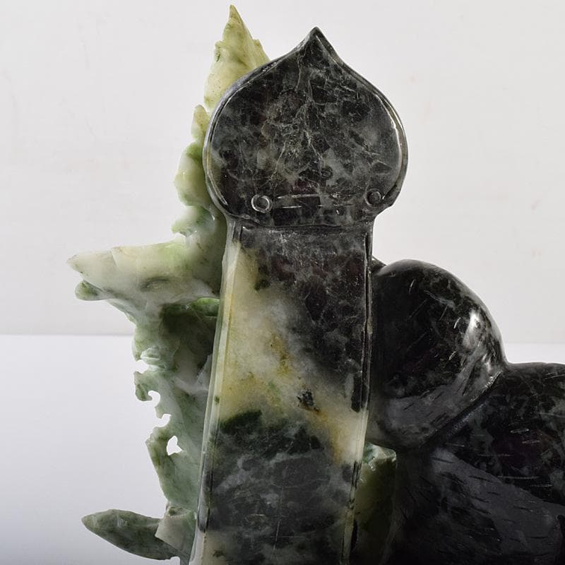 中国 玉石翡翠玉 果実彫 床飾 置物 重さ約1371g D R7574