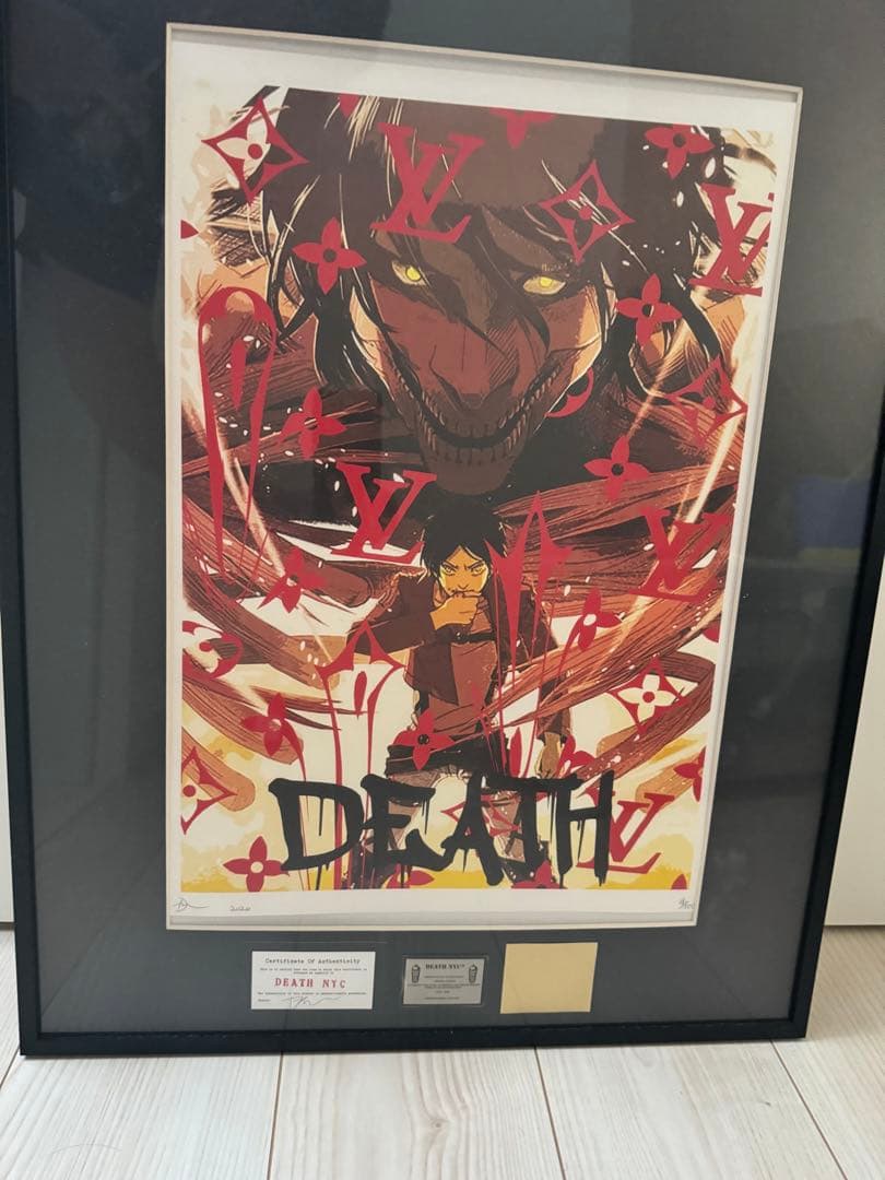 【激レア】DEATH NYC 額付き 世界限定100枚 進撃の巨人 Yahoo!オークション - DEATH NYC 額付き 世界限定100枚 アートポスタ