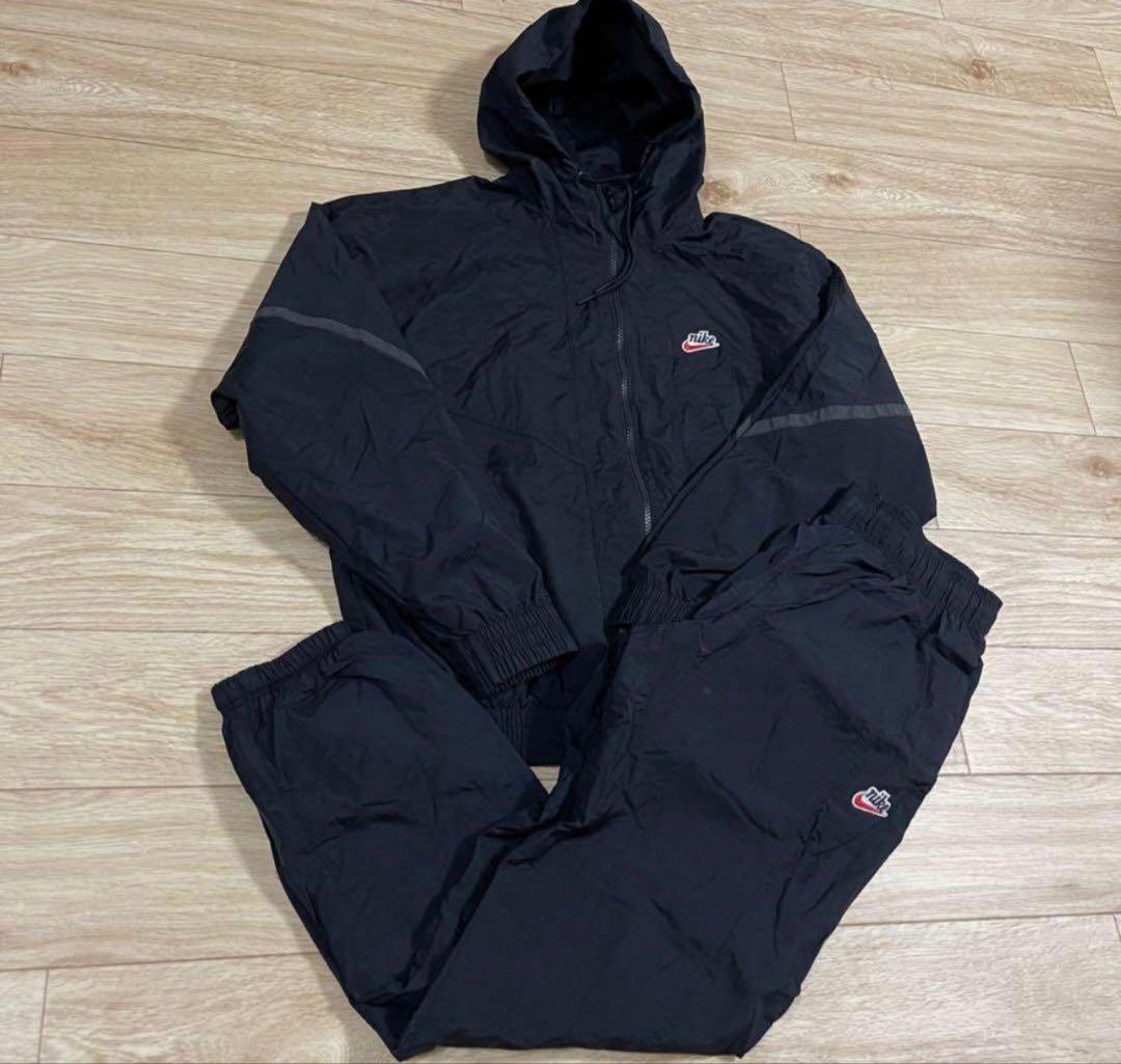 コムドットやまと着用 NIKE 中綿 ナイロン セットアップ M/Lブラック