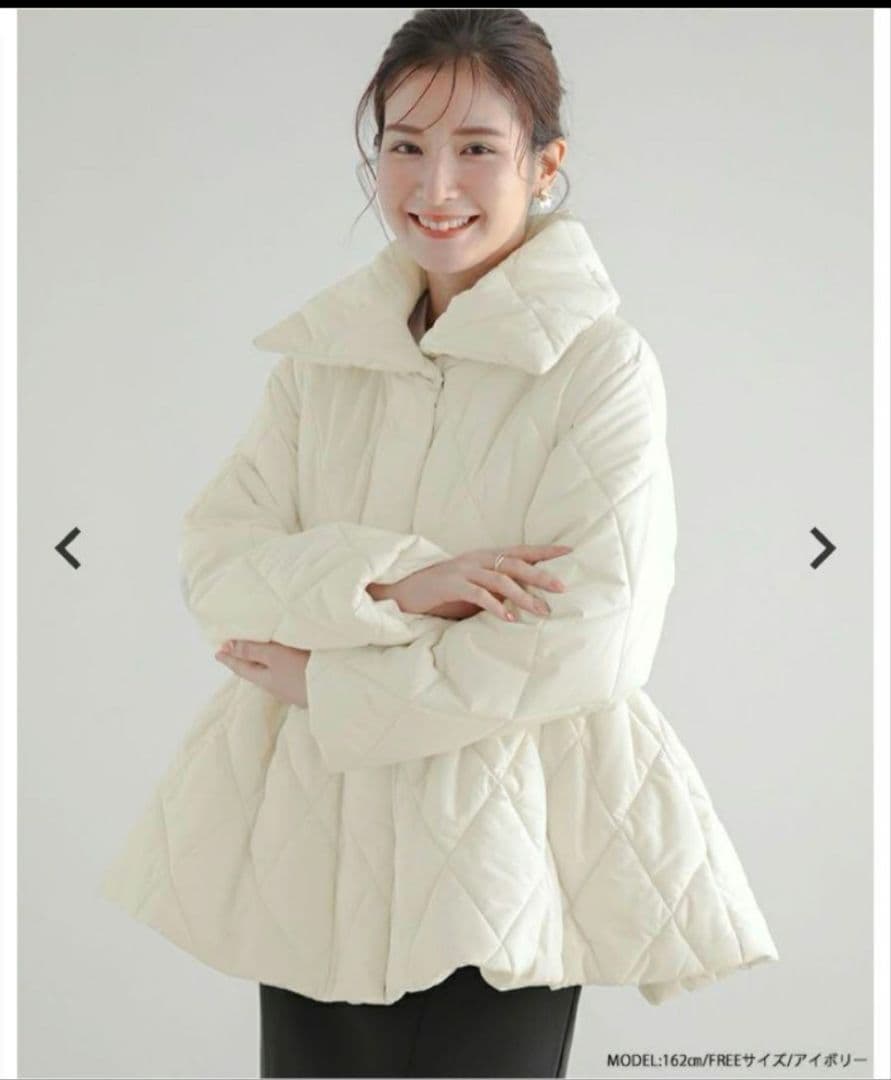 未使用！フィットモア☆ペプラムキルティング中綿ジャケット