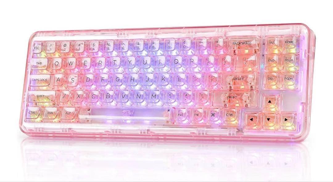 YUNZII X71 メカニカルゲーミングキーボード　ピンク