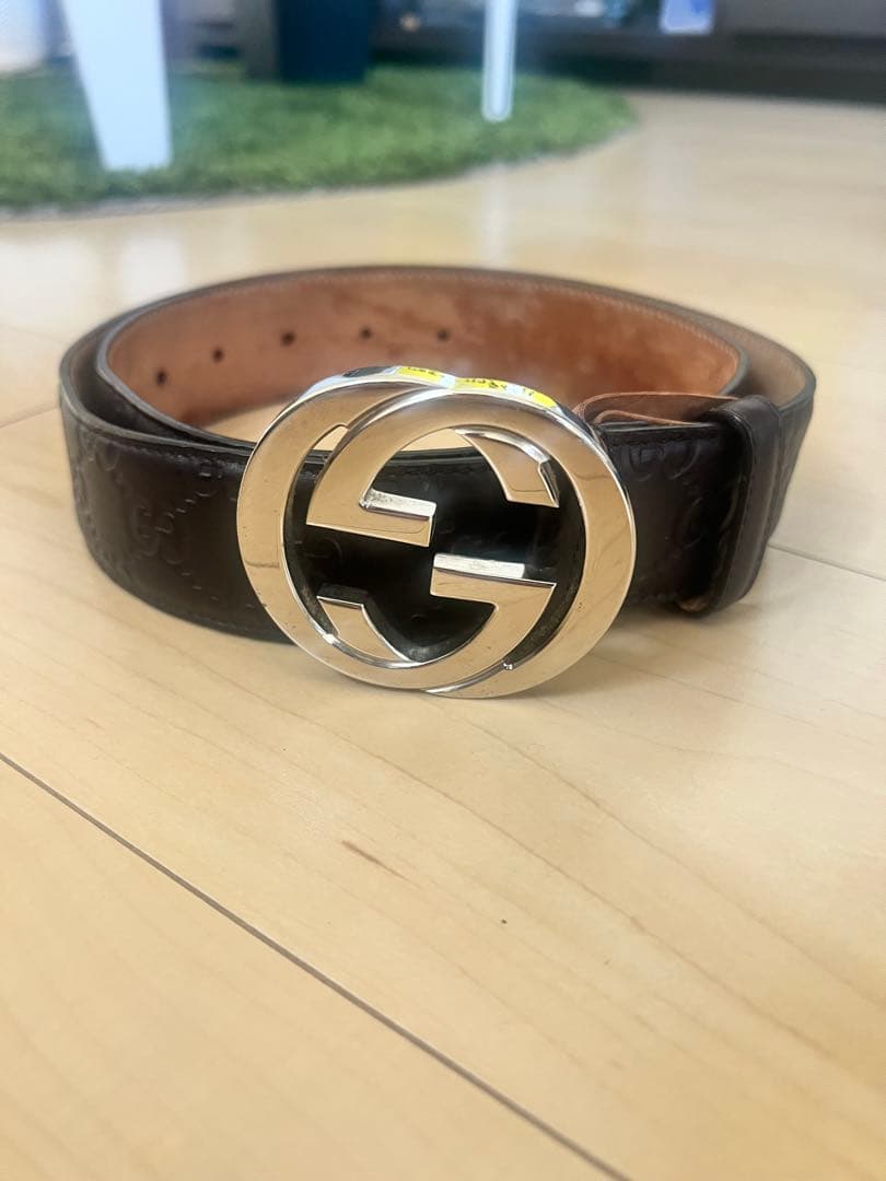 GUCCI ダブルGロゴ ベルト 90/36 ブラウン