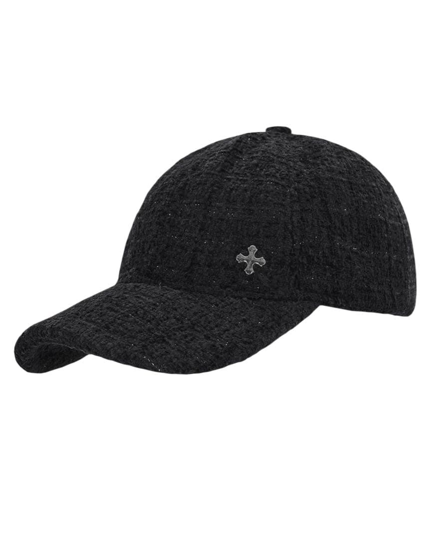 andwang Tweed Classical Logo Cap ブラック