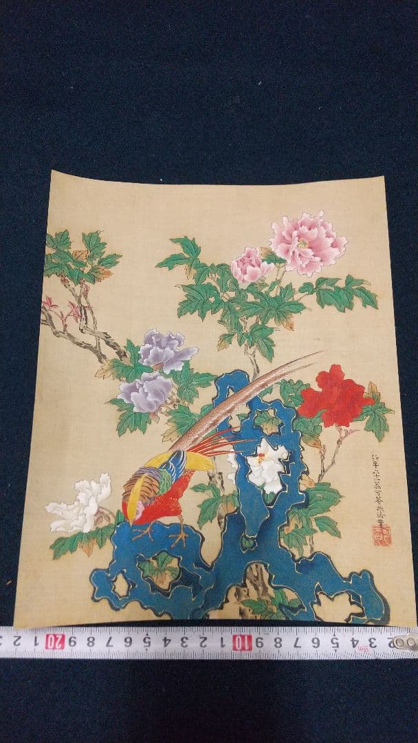 喜多武清(可庵) 花鳥図 絹本まくり 喜多武清(可庵) 花鳥図 絹本まくり