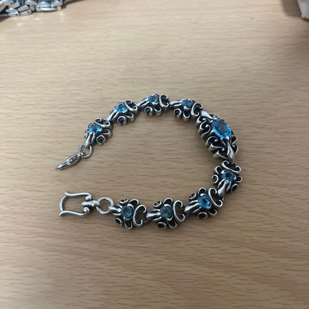 【廃盤】シルバー925 ブルートパーズ ブレスレット　ターコイズ