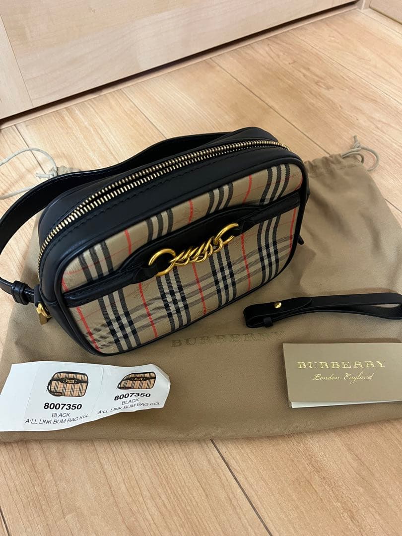バーバリー BURBERRY ウエストバッグ ベルトポーチ ブラックマルチカラー