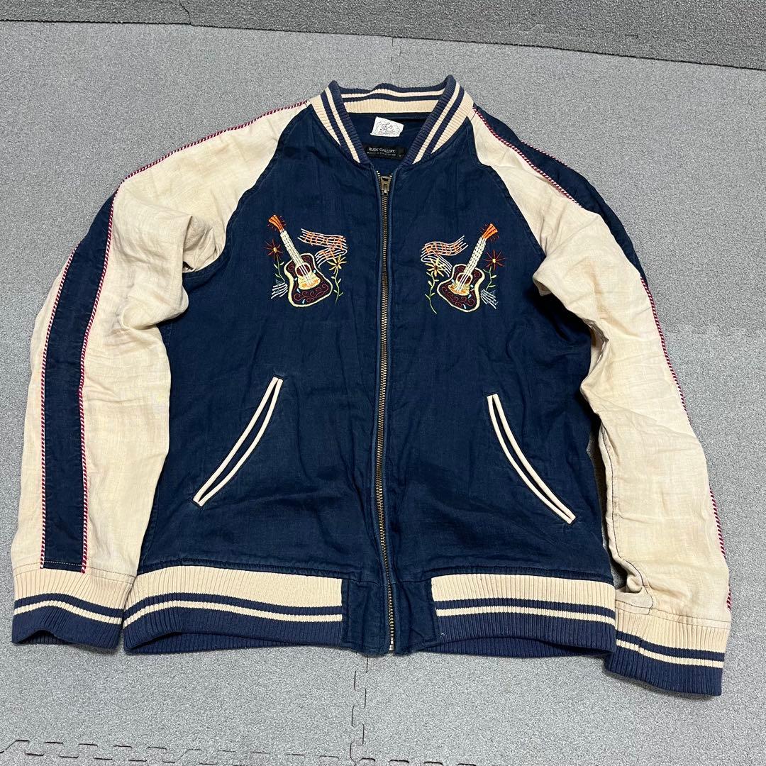 732 音楽モチーフ刺繍×配色袖 リネン100 RUDE GALLERY 2