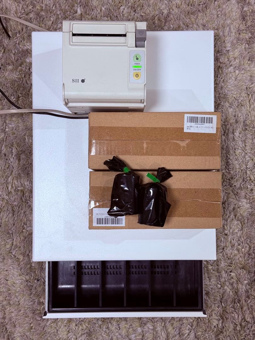 SII RP-D10 レシートプリンター＋キャッシュドロア＋感熱紙19巻セット