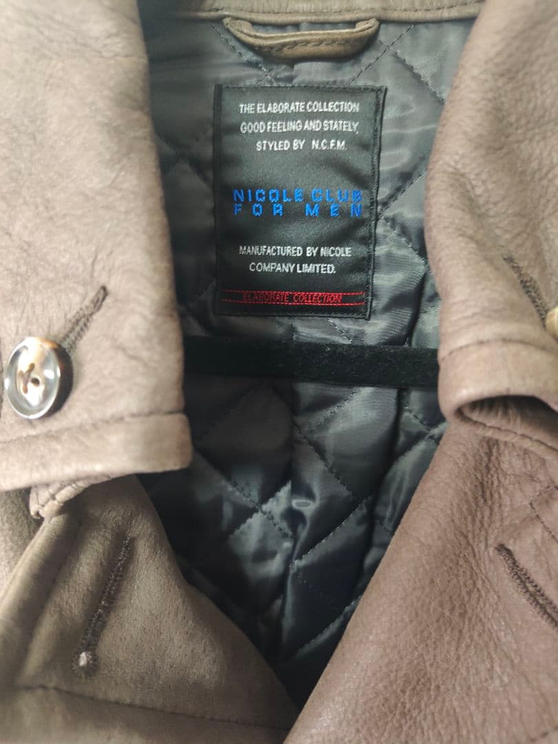 NICOLE CLUB FOR MEN】牛革レザージャケット 48 ブラウン系 - メルカリ