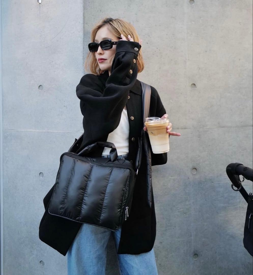 【美品】calin キルティングマザーズポーチバッグ ブラック quilting mothers pouch bag -BLK- – Calin ONLINESTORE