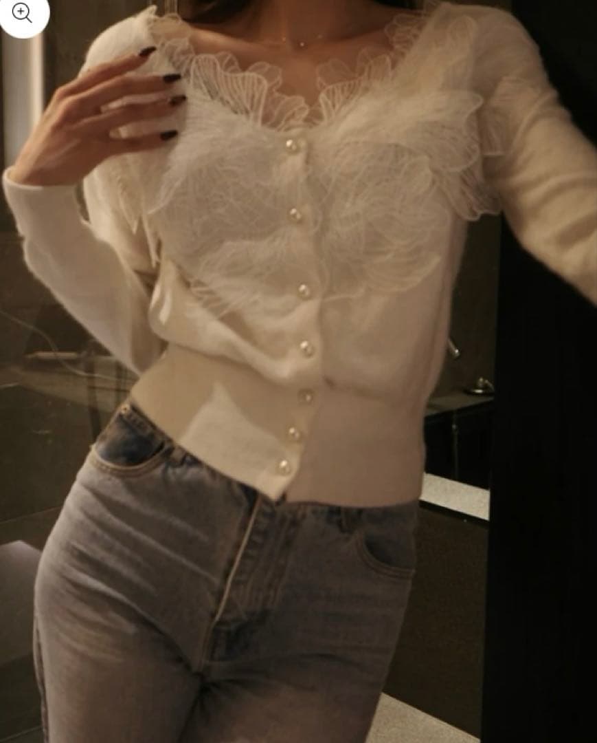 polaura ポローラ レースフリルカーディガン - メルカリ