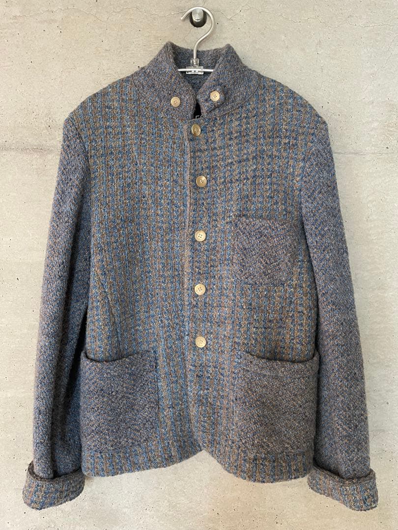 ウール混紡 グレーと青のチェックジャケット 正統派】グレンチェックジャケット|キャラ・オ・クルス | レリアン公式