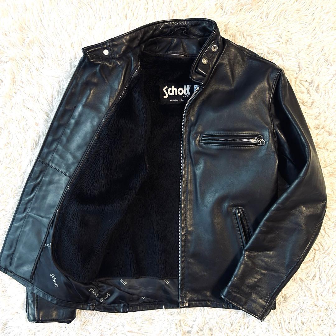 ショット Schott 641 36 ボアライナー付き ライダースジャケット Schott ショット USA LINE 641 ステアハイド シングルライダース