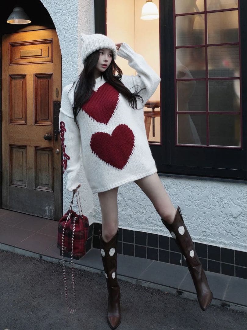 Darich ハート柄ニットセーター