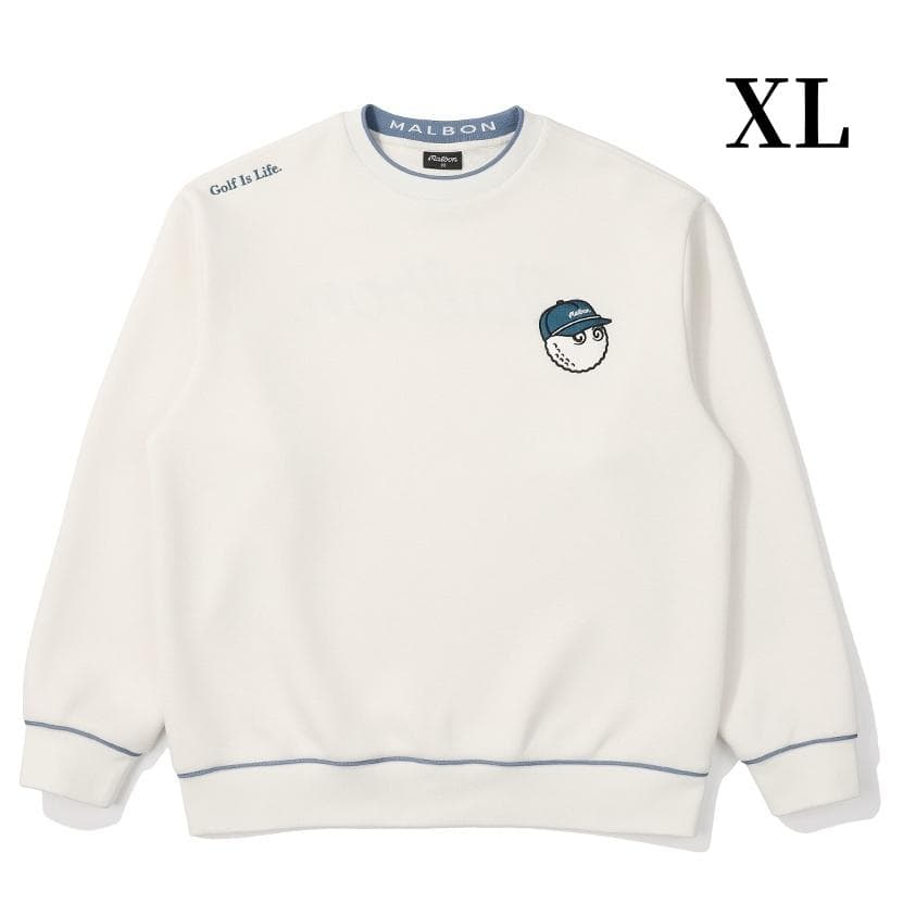 【新品白色XL】マルボン ゴルフ トレーナー スウェット トップス 長袖 メンズ
