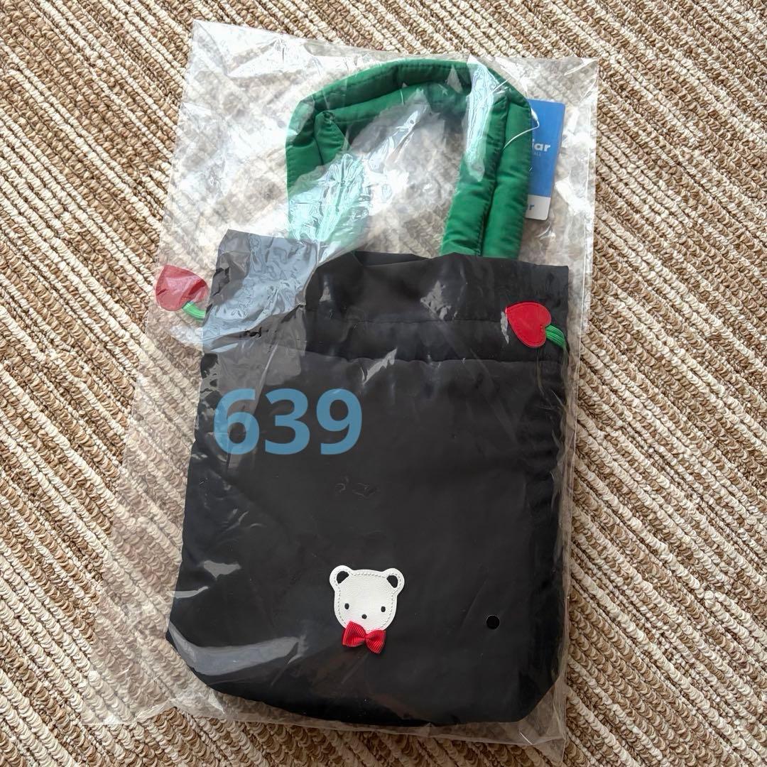 familiar ファミリア 巾着バッグ 黒ブラック