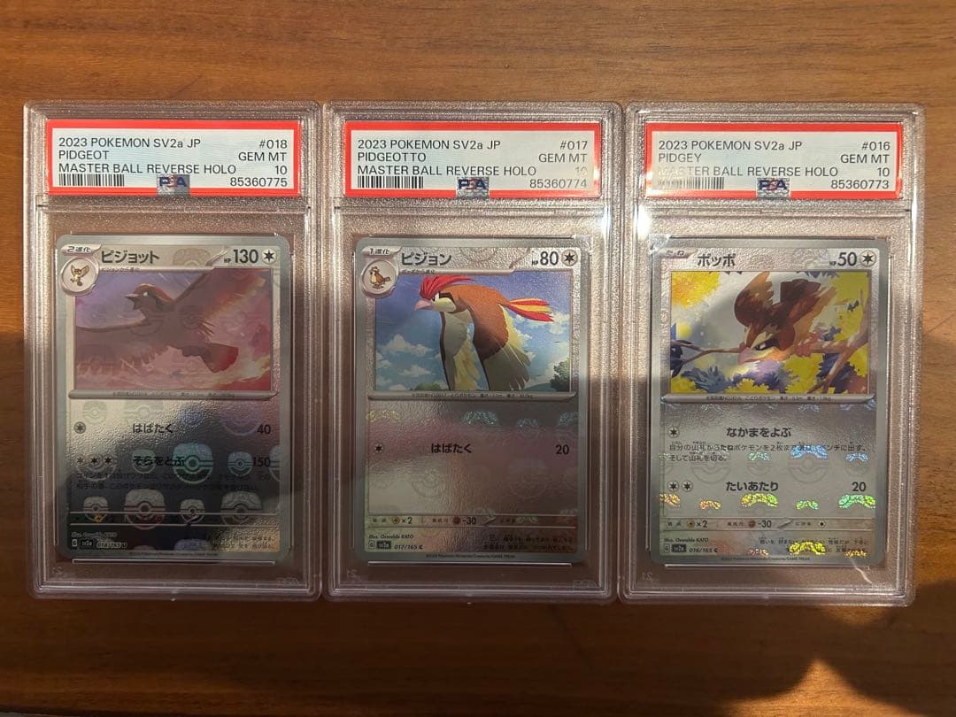 マスターボール　ポッポ　ピジョン　ピジョット　三連番 psa10