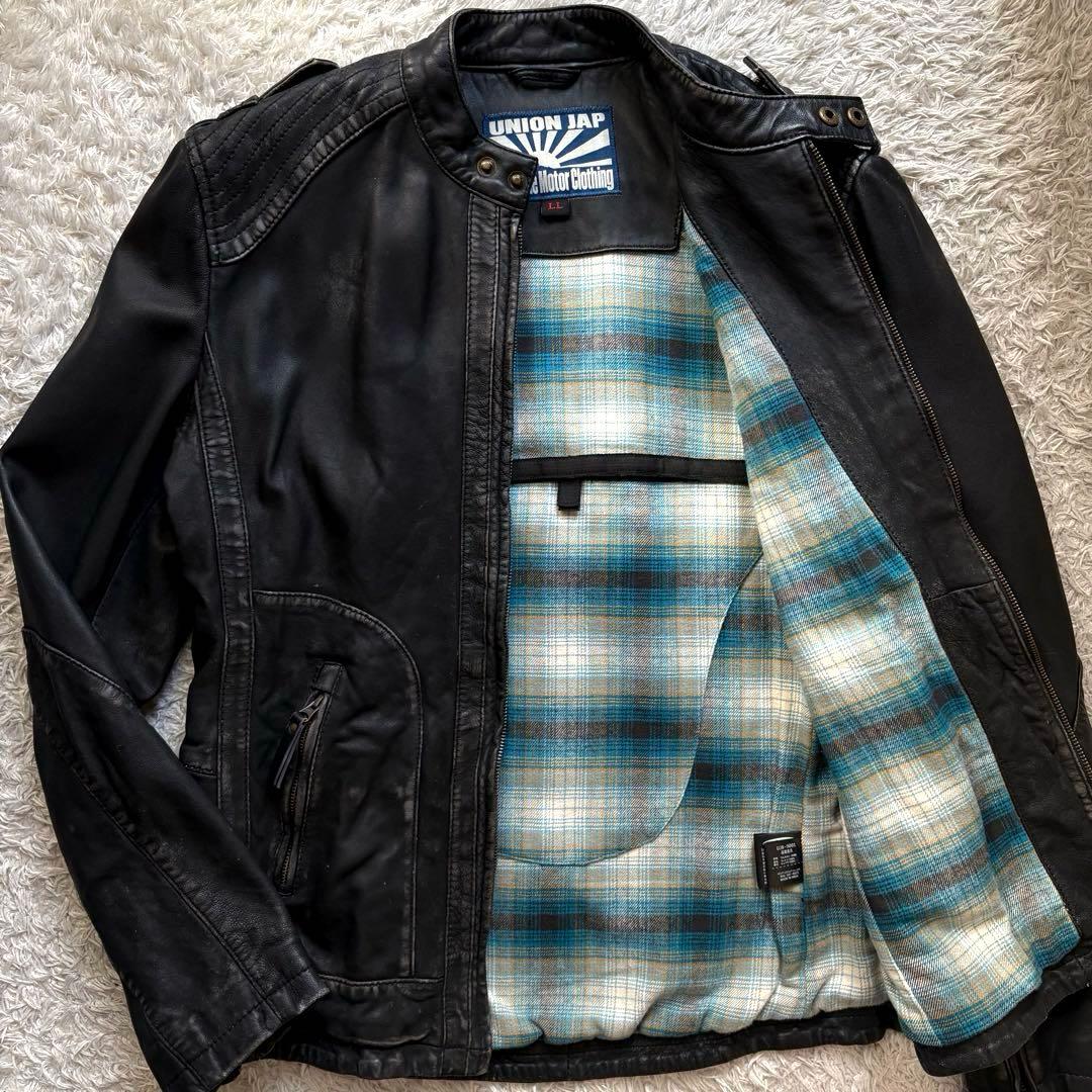 ★羊革 XLサイズ★ UNION JAP ライダースジャケット ダメージ加工 黒 2026年最新】Yahoo!オークション -union japの中古品・新品・未使用品一覧