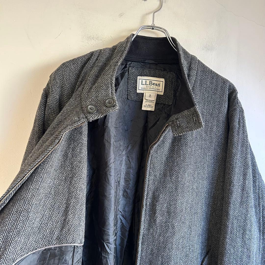 美品 L.L.Bean ヘリンボーン ツイード ハリントンジャケット