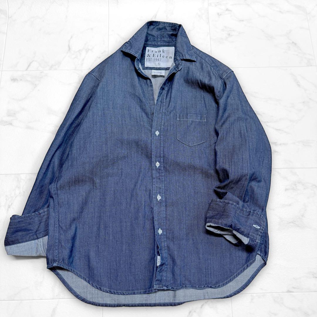 フランクアンドアイリーン デニムシャツ スキッパー サイズS ゆったりめ