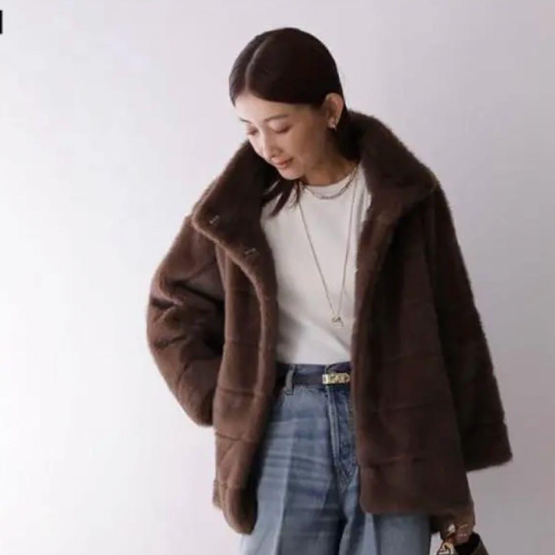 QTUME ファーブルゾン 24559 ブラウン